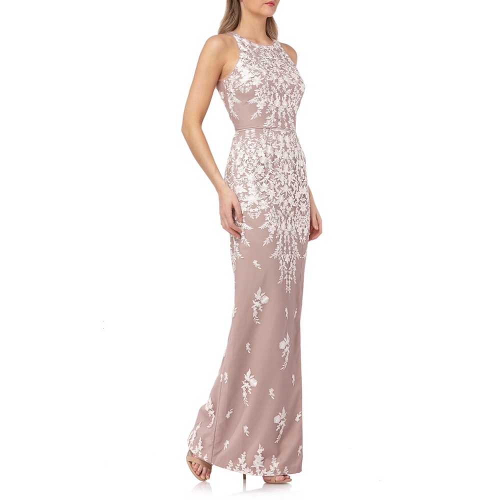 JS COLLECTION EMBROIDERED COLUMN GOWN ❤️IN STORES❤️